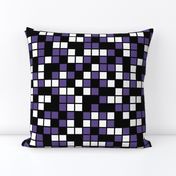 Large Mosaic Squares in Black, Ultra Violet, and White