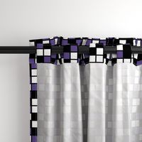 Large Mosaic Squares in Black, Ultra Violet, and White