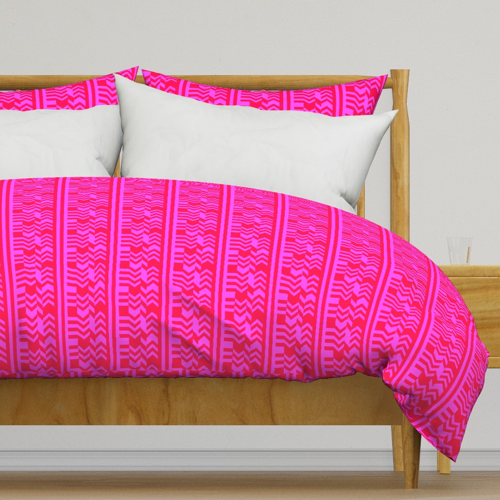 Striped Kilim in Neon Red + Pink