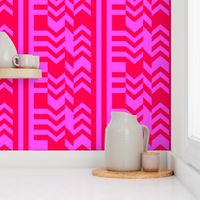 Striped Kilim in Neon Red + Pink