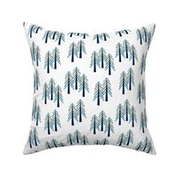 Pine Trees - Navy Blue Woodland Forest Tree Grove Baby Boy Nursery