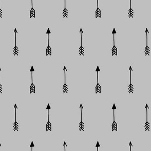 Arrows - Black & Gray Grey Simple Arrow Tribal Pattern GingerLous