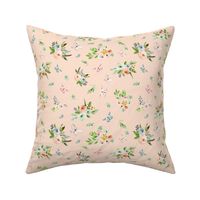 8" Spring Time Bunny Florals Peach