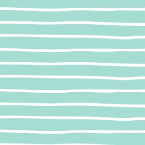 Mint Stripes - Hand Drawn Geometric Shapes Baby Nursery Kids Children GingerLous