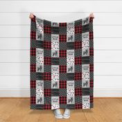 You are so deerly loved & Little Man  - buffalo check woodland patchwork fabric