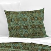 batik scroll - moss green