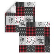 You are so deerly loved & Little Man  - buffalo check woodland patchwork fabric (90)