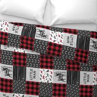 You are so deerly loved & Little Man  - buffalo check woodland patchwork fabric (90)