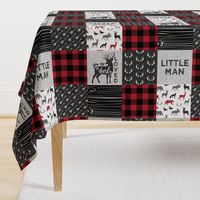 You are so deerly loved & Little Man  - buffalo check woodland patchwork fabric (90)