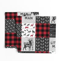 You are so deerly loved & Little Man  - buffalo check woodland patchwork fabric (90)