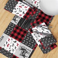 You are so deerly loved & Little Man  - buffalo check woodland patchwork fabric (90)