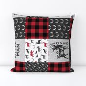 You are so deerly loved & Little Man  - buffalo check woodland patchwork fabric (90)