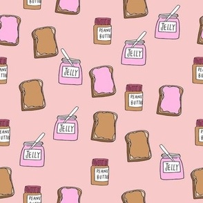 pbj // peanut butter and jelly fun kids foods fabric pink