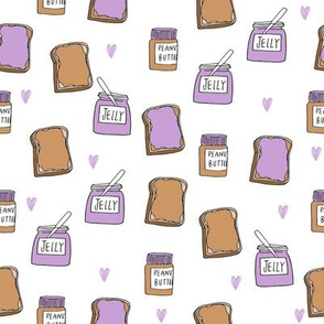 pbj // peanut butter and jelly fun kids foods fabric white lavender