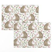 Bear & Bunny Friends - Floral Woodland Baby Girls Nursery Bedding GingerLous A