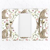 Bear & Bunny Friends - Floral Woodland Baby Girls Nursery Bedding GingerLous A