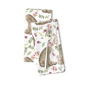 Bear & Bunny Friends - Floral Woodland Baby Girls Nursery Bedding GingerLous A