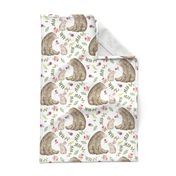 Bear & Bunny Friends - Floral Woodland Baby Girls Nursery Bedding GingerLous A