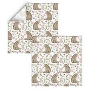 Bear & Bunny Friends - Floral Woodland Baby Girls Nursery Bedding GingerLous A