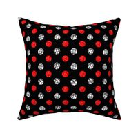Doodle Buttons Black Red