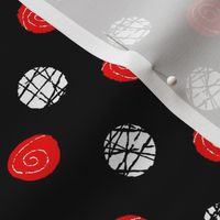 Doodle Buttons Black Red
