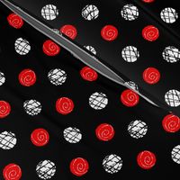 Doodle Buttons Black Red