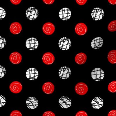 Doodle Buttons Black Red