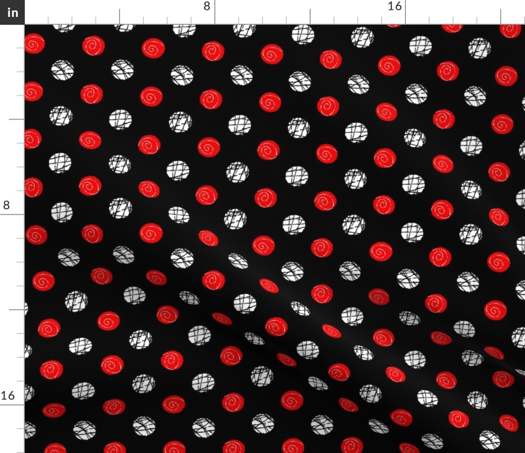 Doodle Buttons Black Red