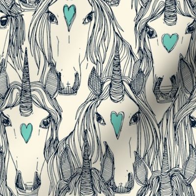 unicorn love indigo mint pearl