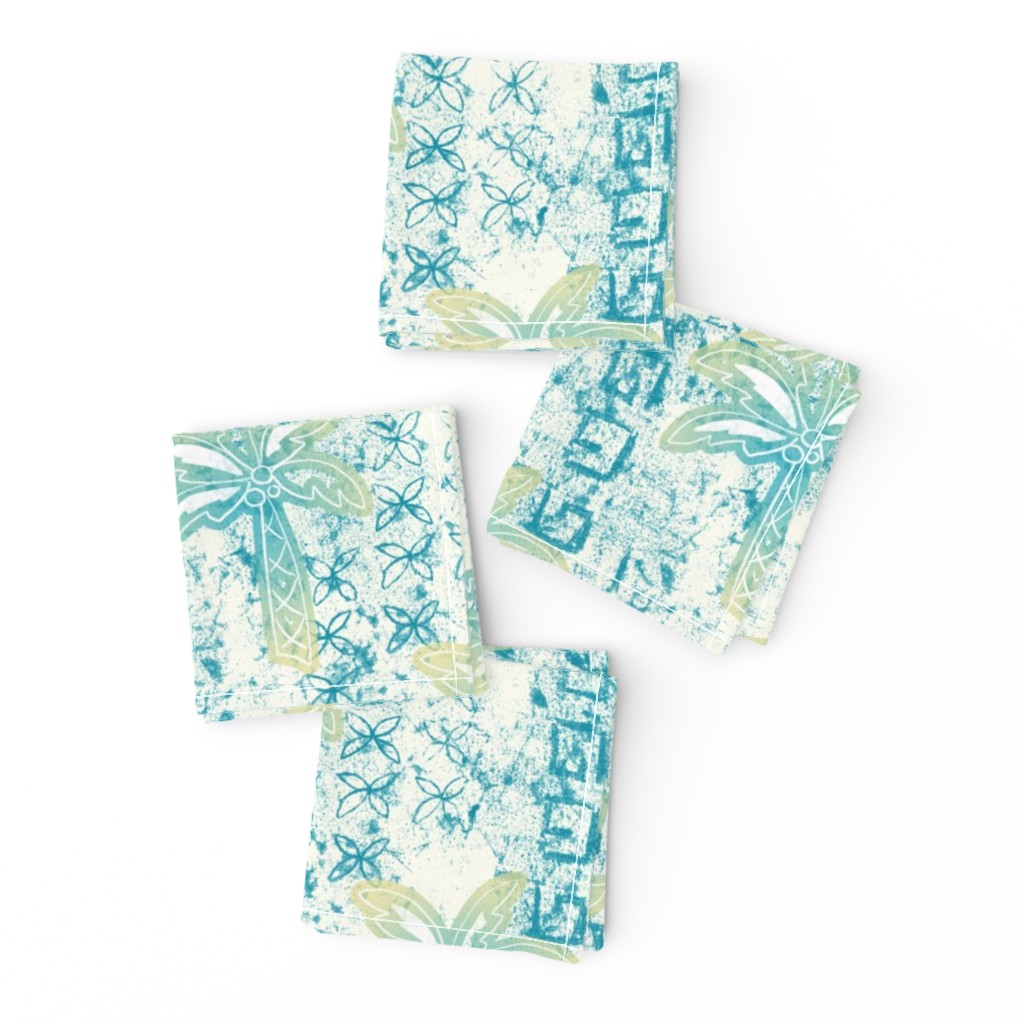 palms batik - teal