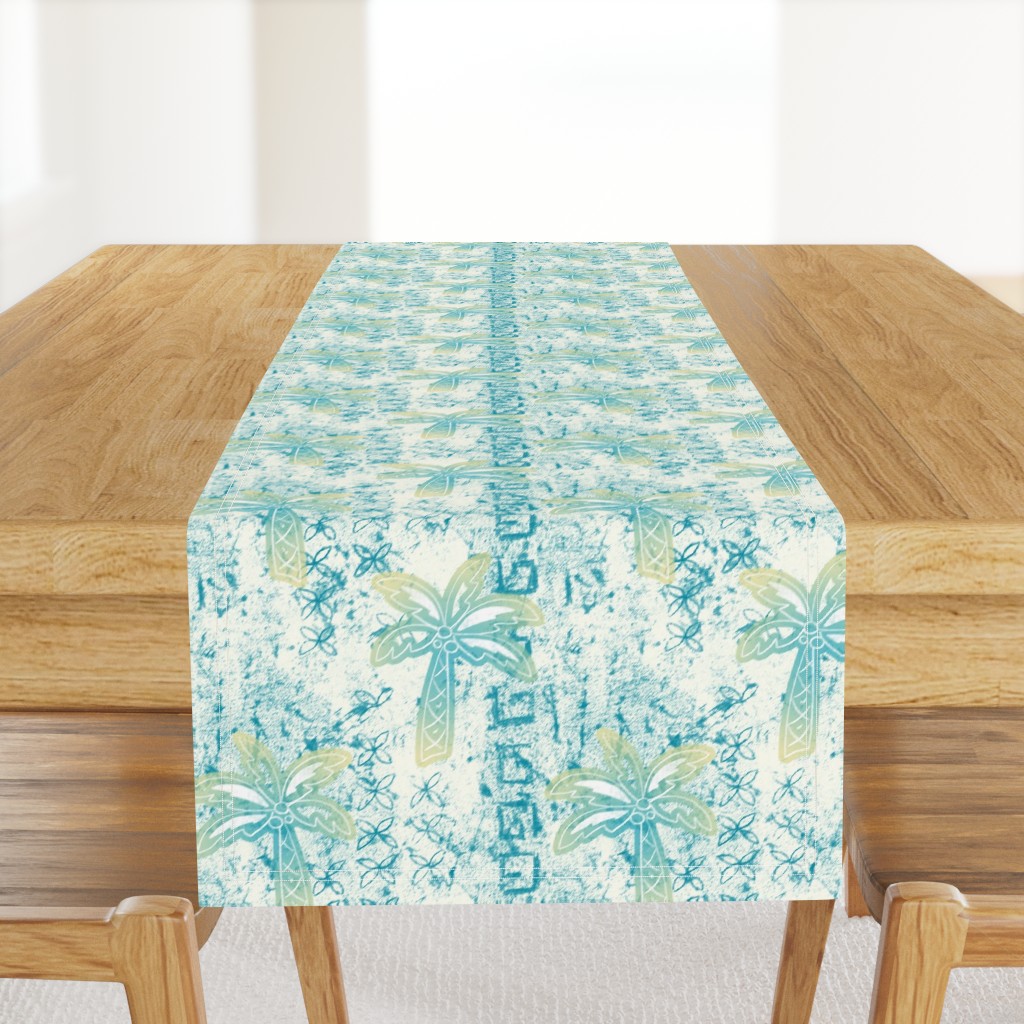 palms batik - teal