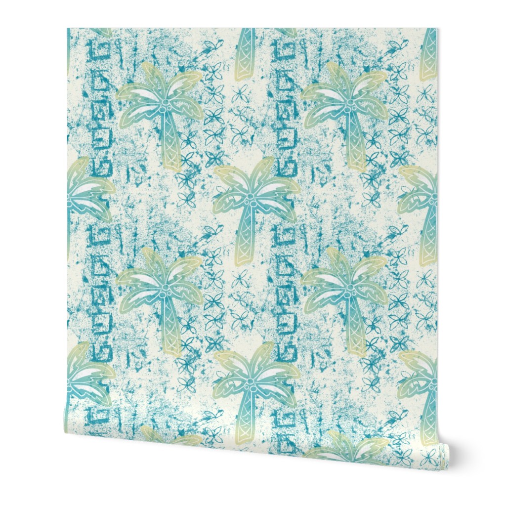 palms batik - teal