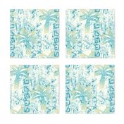 palms batik - teal