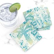 palms batik - teal