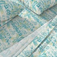 palms batik - teal