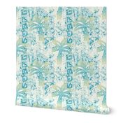 palms batik - teal