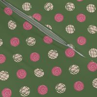 Doodle Buttons Green Pink