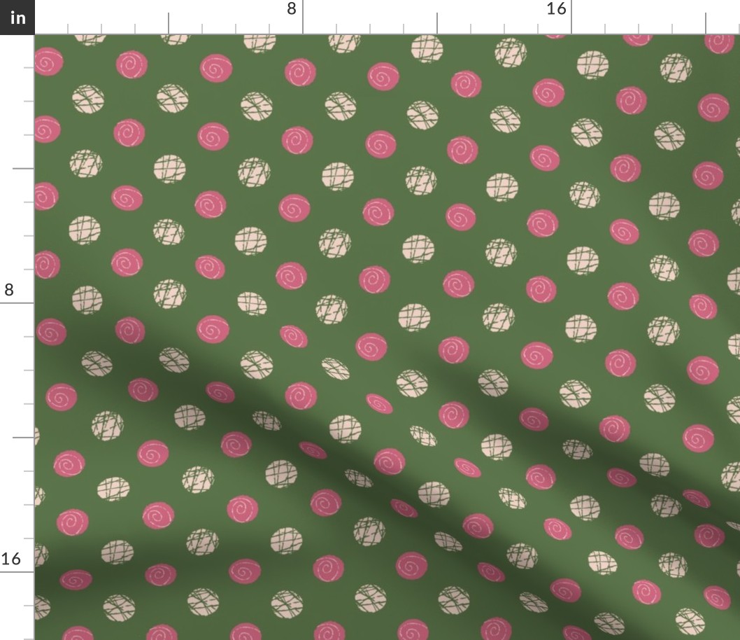 Doodle Buttons Green Pink