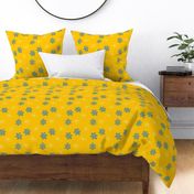 Doodle Floral Blue Yellow