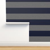 2” Navy and Grey Textured Stripe 