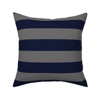 2” Navy and Grey Textured Stripe 