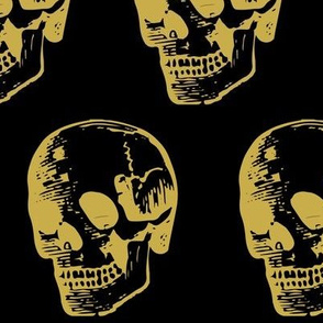 Skulls in Gold on Black
