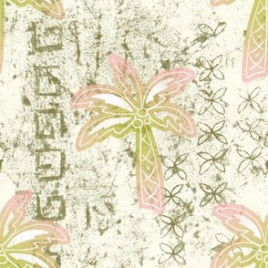 batik palms - khaki