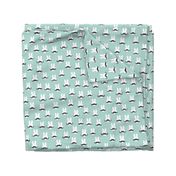 mr. bunny - dark mint - mustache rabbits easter fabric