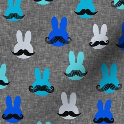 mr. bunny - multi blues on grey