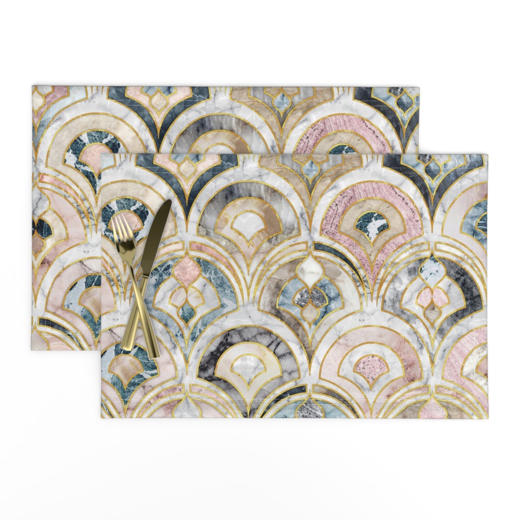 Marble Art Deco Tiles in Soft Pastels large scale version