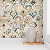 Marble Art Deco Tiles in Soft Pastels large scale version