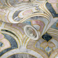 Marble Art Deco Tiles in Soft Pastels large scale version