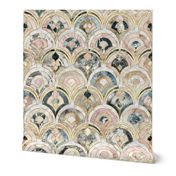 Marble Art Deco Tiles in Soft Pastels large scale version