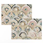 Marble Art Deco Tiles in Soft Pastels large scale version